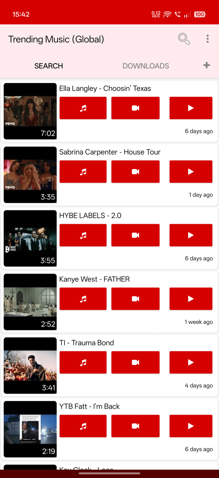 YT3 YouTube music downloader — search and browse trending music